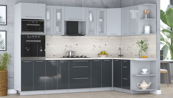 Кухонный гарнитур Интерлиния Мила Пластик 1.68x3.0 PR