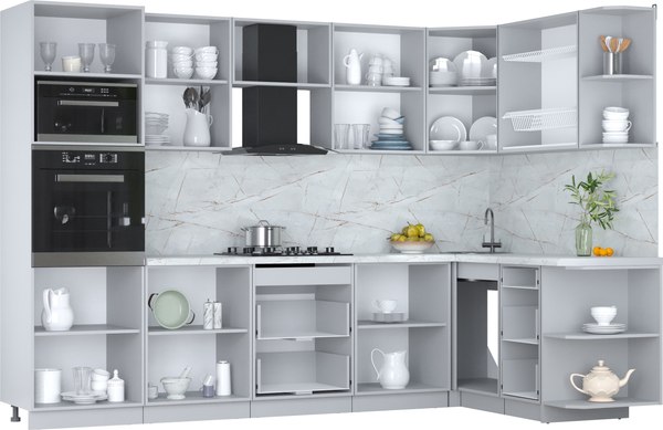 Кухонный гарнитур Интерлиния Мила Пластик 1.68x3.0 PR