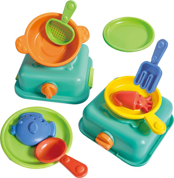 Набор игрушек для песочницы Hape Пляжный. Шеф-повар на пляже / E4106_HP - фото