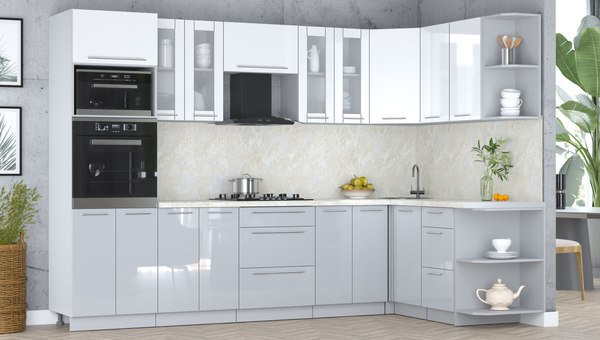 Кухонный гарнитур Интерлиния Мила Пластик 1.68x3.0 PR