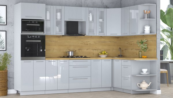 Кухонный гарнитур Интерлиния Мила Пластик 1.68x3.0 PR