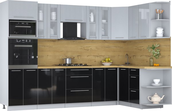 Кухонный гарнитур Интерлиния Мила Пластик 1.68x3.0 PR - фото