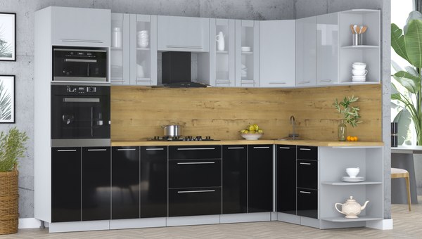 Кухонный гарнитур Интерлиния Мила Пластик 1.68x3.0 PR