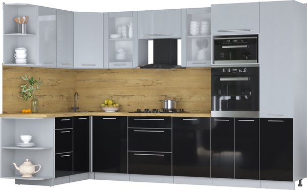 Кухонный гарнитур Интерлиния Мила Пластик 1.68x3.2 LV - фото