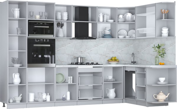 Кухонный гарнитур Интерлиния Мила Пластик 1.68x3.2 PR