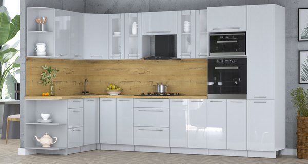 Кухонный гарнитур Интерлиния Мила Пластик 1.68x3.4 LV