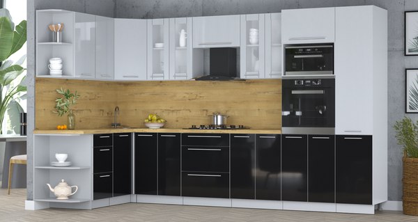 Кухонный гарнитур Интерлиния Мила Пластик 1.68x3.4 LV