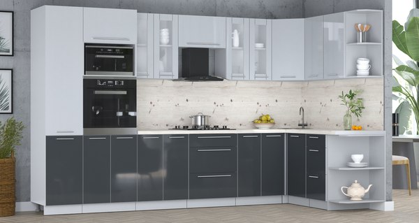 Кухонный гарнитур Интерлиния Мила Пластик 1.68x3.4 PR
