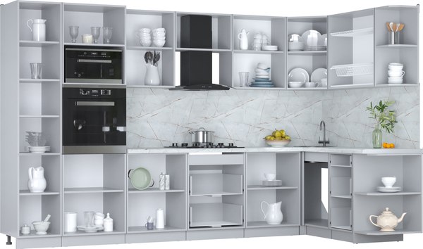 Кухонный гарнитур Интерлиния Мила Пластик 1.68x3.4 PR