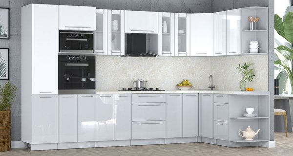 Кухонный гарнитур Интерлиния Мила Пластик 1.68x3.4 PR