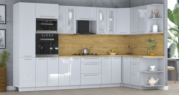 Кухонный гарнитур Интерлиния Мила Пластик 1.68x3.4 PR