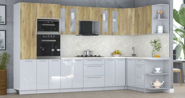 Кухонный гарнитур Интерлиния Мила Пластик 1.68x3.4 PR