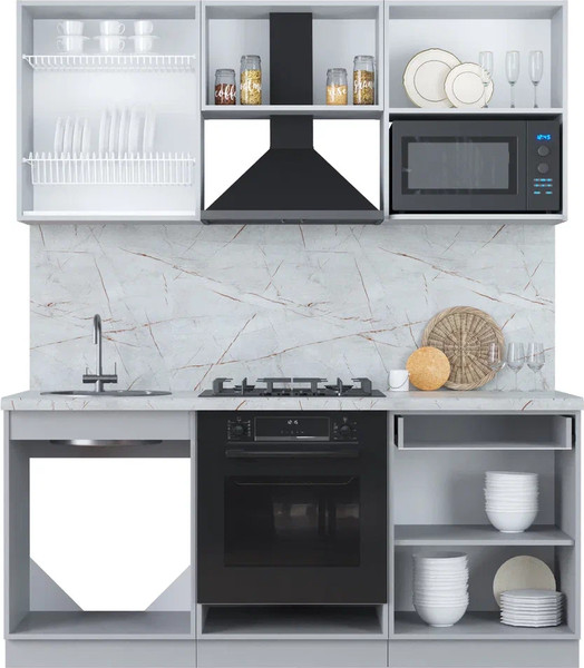 Кухонный гарнитур Интерлиния Мила Пластик 1.8