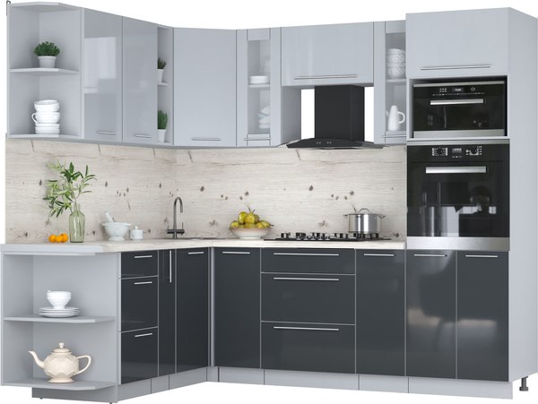 Кухонный гарнитур Интерлиния Мила Пластик 1.88x2.4 LV - фото