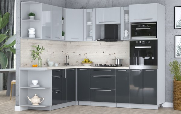 Кухонный гарнитур Интерлиния Мила Пластик 1.88x2.4 LV