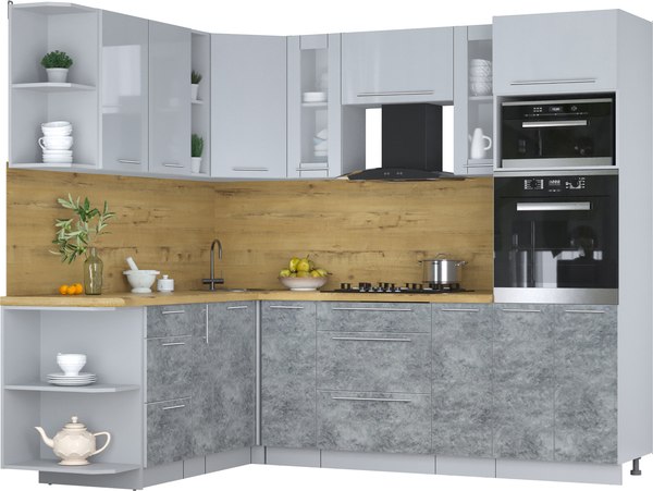 Кухонный гарнитур Интерлиния Мила Пластик 1.88x2.4 LV - фото