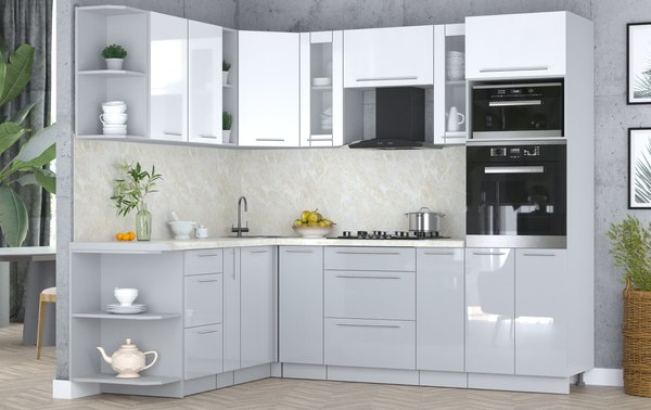 Кухонный гарнитур Интерлиния Мила Пластик 1.88x2.4 LV