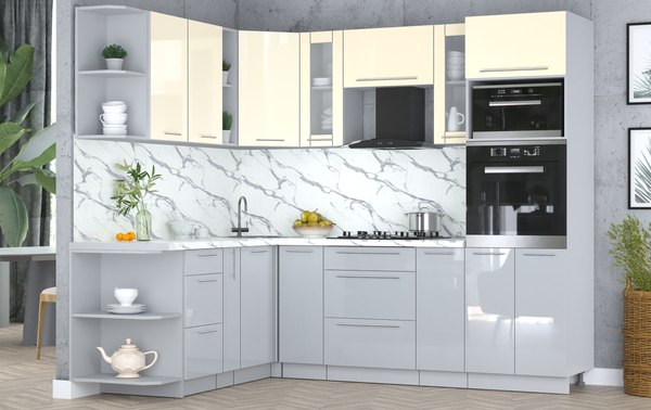 Кухонный гарнитур Интерлиния Мила Пластик 1.88x2.4 LV