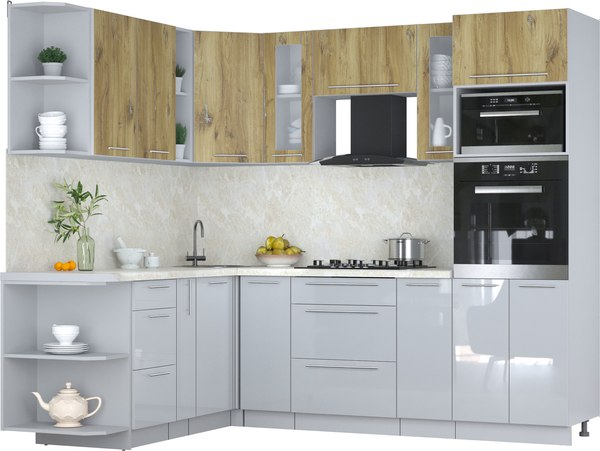 Кухонный гарнитур Интерлиния Мила Пластик 1.88x2.4 LV - фото