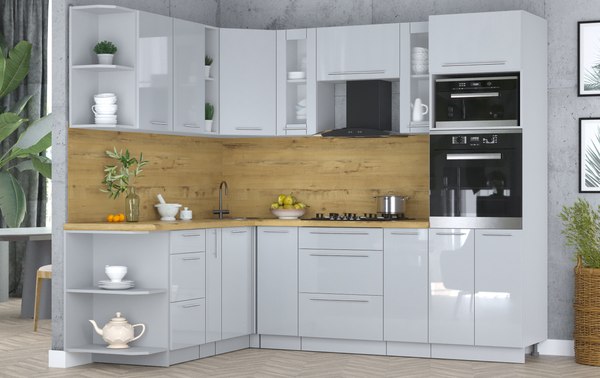 Кухонный гарнитур Интерлиния Мила Пластик 1.88x2.4 LV