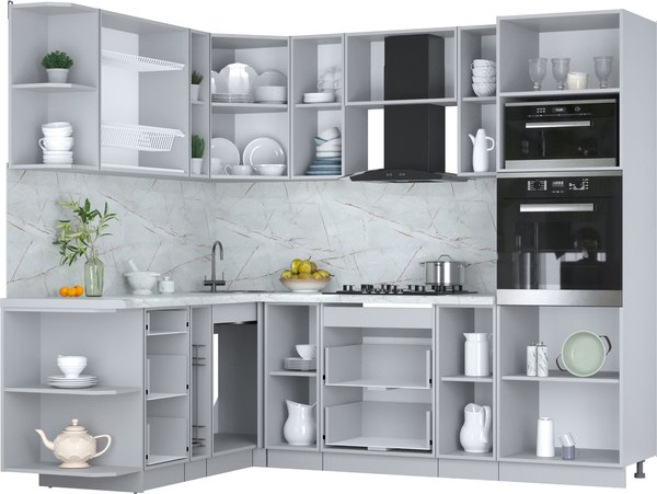 Кухонный гарнитур Интерлиния Мила Пластик 1.88x2.4 LV