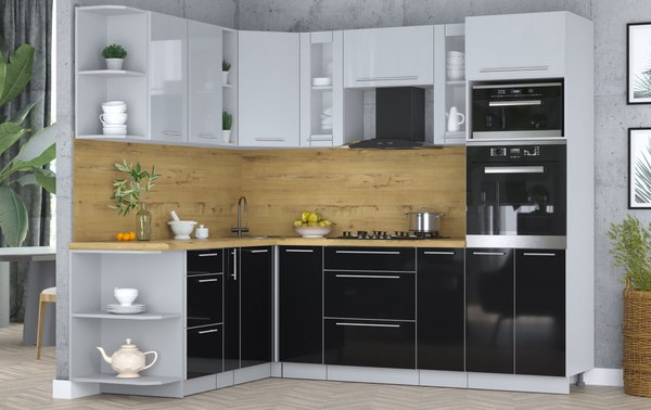 Кухонный гарнитур Интерлиния Мила Пластик 1.88x2.4 LV