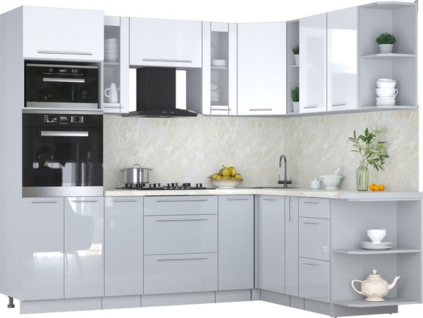 Кухонный гарнитур Интерлиния Мила Пластик 1.88x2.4 PR - фото