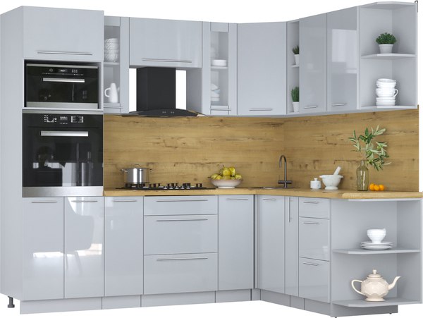 Кухонный гарнитур Интерлиния Мила Пластик 1.88x2.4 PR - фото