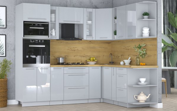 Кухонный гарнитур Интерлиния Мила Пластик 1.88x2.4 PR