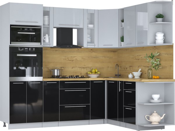 Кухонный гарнитур Интерлиния Мила Пластик 1.88x2.4 PR - фото