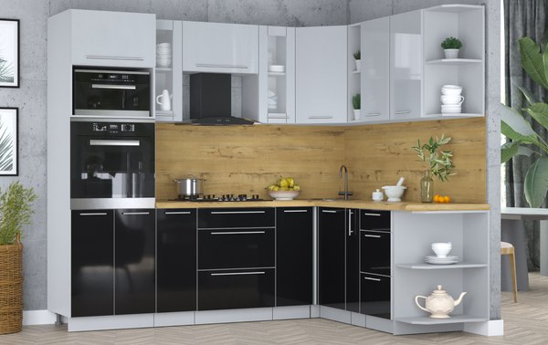 Кухонный гарнитур Интерлиния Мила Пластик 1.88x2.4 PR