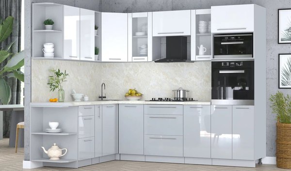 Кухонный гарнитур Интерлиния Мила Пластик 1.88x2.6 LV