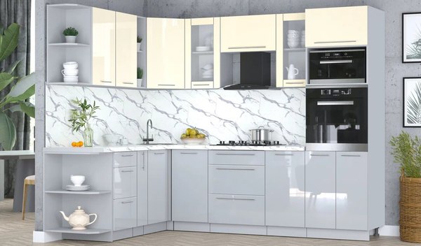 Кухонный гарнитур Интерлиния Мила Пластик 1.88x2.6 LV