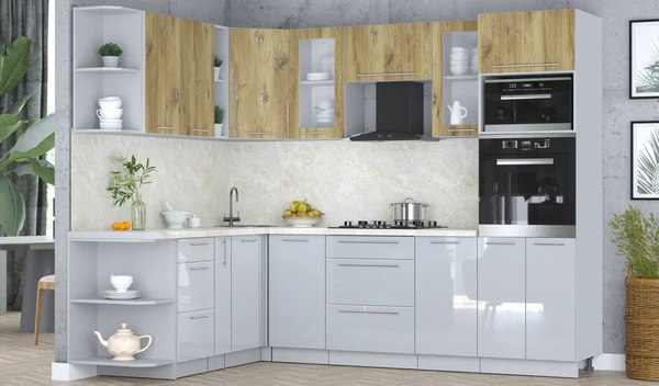 Кухонный гарнитур Интерлиния Мила Пластик 1.88x2.6 LV