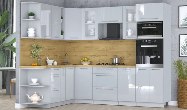 Кухонный гарнитур Интерлиния Мила Пластик 1.88x2.6 LV