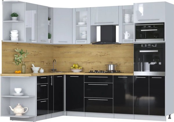 Кухонный гарнитур Интерлиния Мила Пластик 1.88x2.6 LV - фото