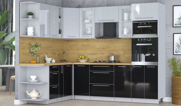 Кухонный гарнитур Интерлиния Мила Пластик 1.88x2.6 LV