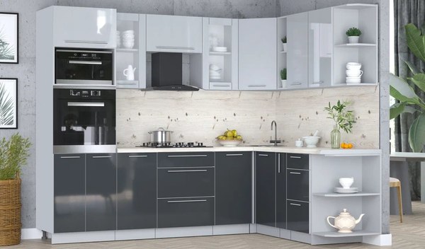 Кухонный гарнитур Интерлиния Мила Пластик 1.88x2.6 PR