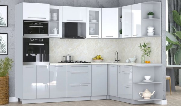 Кухонный гарнитур Интерлиния Мила Пластик 1.88x2.6 PR