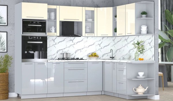 Кухонный гарнитур Интерлиния Мила Пластик 1.88x2.6 PR