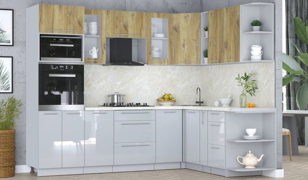 Кухонный гарнитур Интерлиния Мила Пластик 1.88x2.6 PR