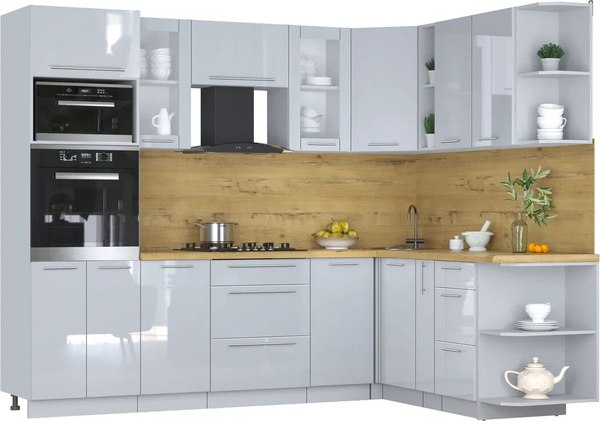 Кухонный гарнитур Интерлиния Мила Пластик 1.88x2.6 PR - фото