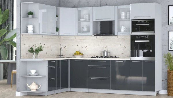 Кухонный гарнитур Интерлиния Мила Пластик 1.88x2.8 LV