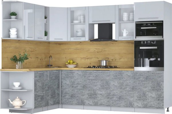 Кухонный гарнитур Интерлиния Мила Пластик 1.88x2.8 LV - фото