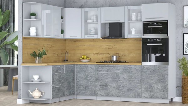 Кухонный гарнитур Интерлиния Мила Пластик 1.88x2.8 LV