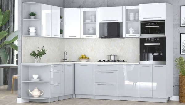 Кухонный гарнитур Интерлиния Мила Пластик 1.88x2.8 LV