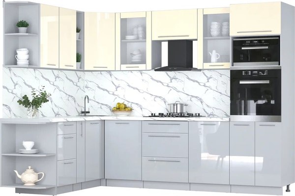 Кухонный гарнитур Интерлиния Мила Пластик 1.88x2.8 LV - фото