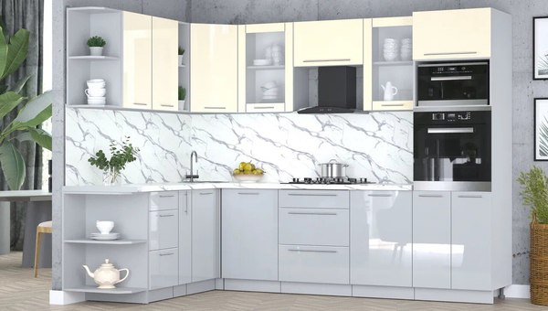 Кухонный гарнитур Интерлиния Мила Пластик 1.88x2.8 LV