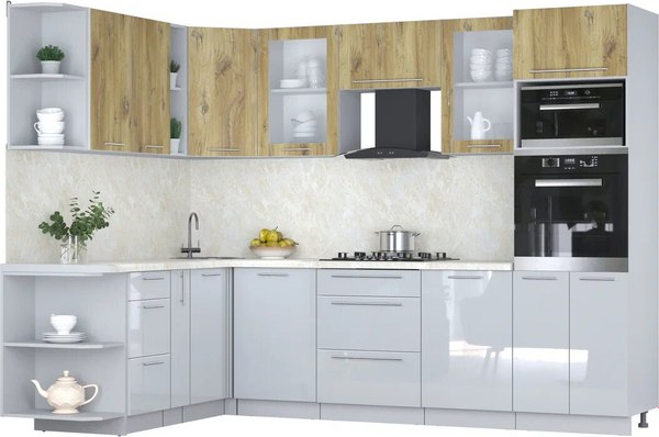 Кухонный гарнитур Интерлиния Мила Пластик 1.88x2.8 LV - фото