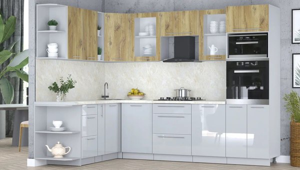 Кухонный гарнитур Интерлиния Мила Пластик 1.88x2.8 LV